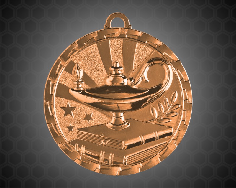 2 Inch Bronze Lamp of Knowledge Bright Medal