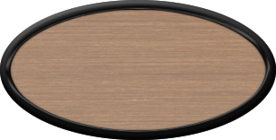 Blank Oval Plastic Black Nametag with Brushed Copper