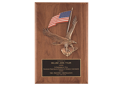 8 x 10 1/2 inch Solid American Walnut Plaque