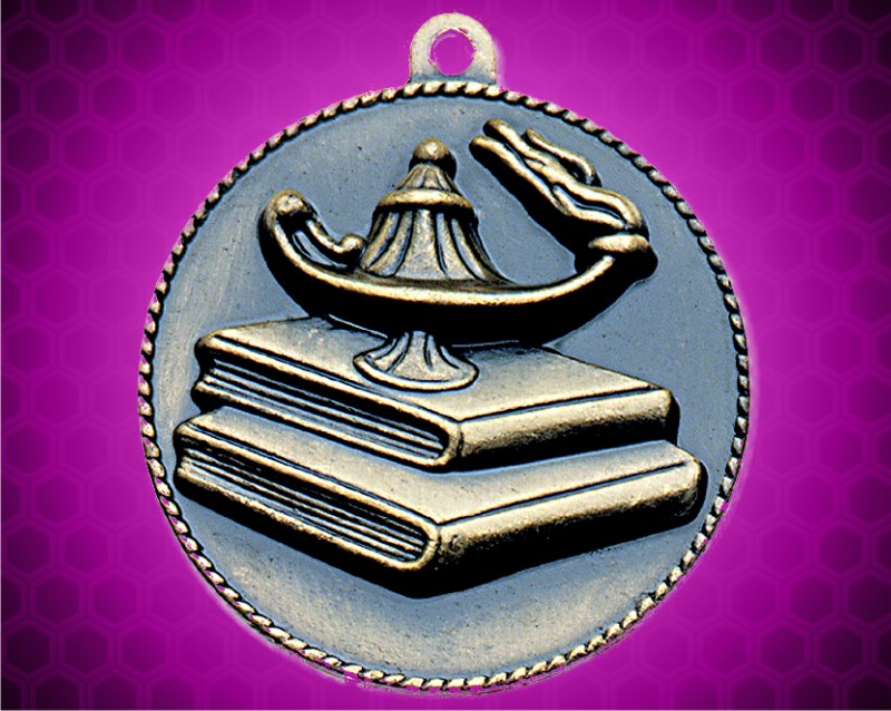 2 inch Gold Lamp of Learning Die Cast Medal