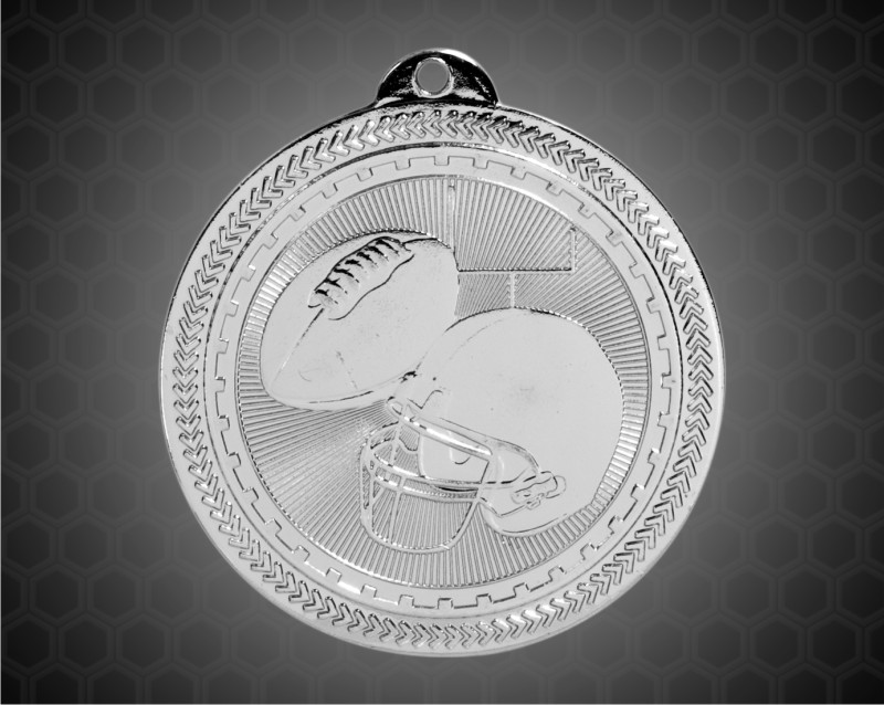 2 inch Silver Football Laserable BriteLazer Medal