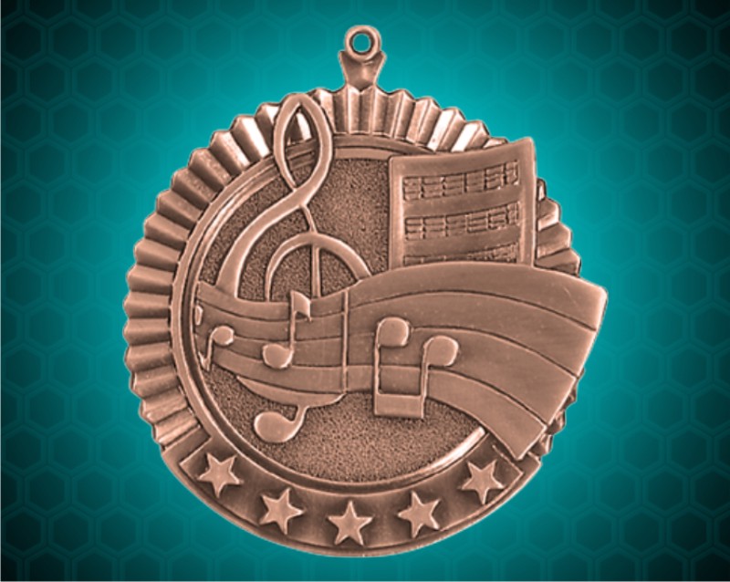 2 3/4 inch Bronze Music Star Medal