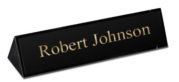 Metal Name Tag: Shiny Silver with Shiny Purple Metal Border