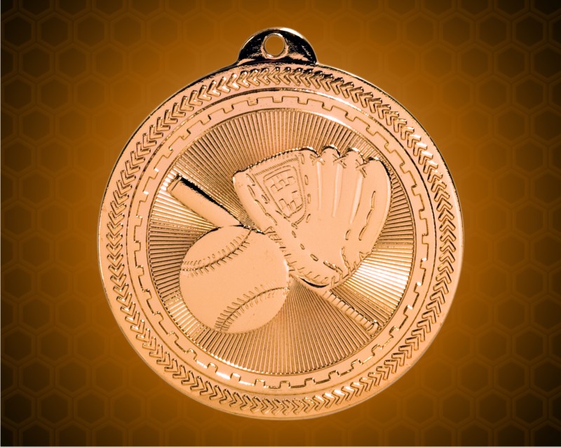 2 inch Bronze Baseball Laserable BriteLazer Medal