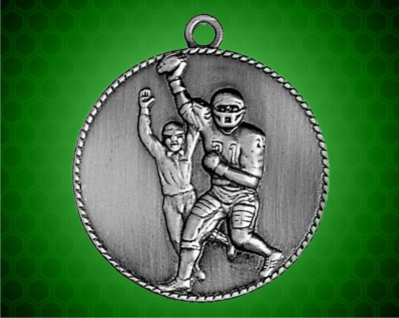 1 1/2 inch Silver Football Die Cast Medal