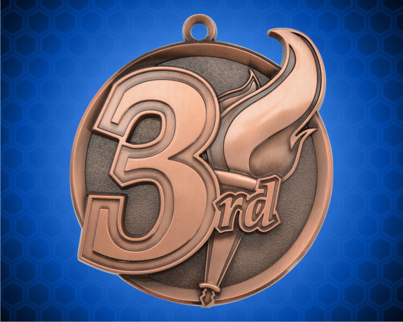2 1/4 inch Bronze 3rd Place Mega Medal