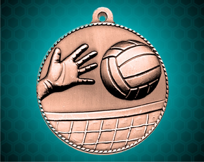 2 inch Bronze Volleyball Die Cast Medal