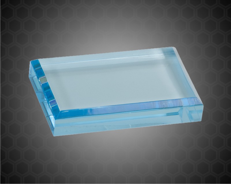 2 1/2 x 4 Inch Blue Acrylic Paperweight