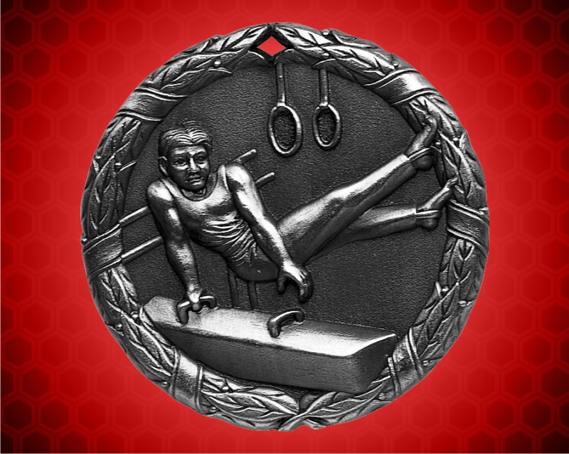 1 1/4 inch Silver Gymnastics XR Medal