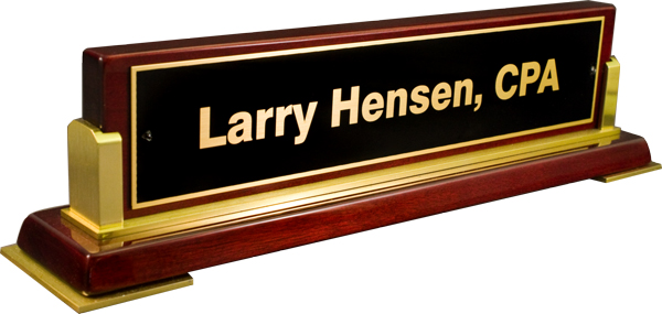Rosewood Deskplate with Brass