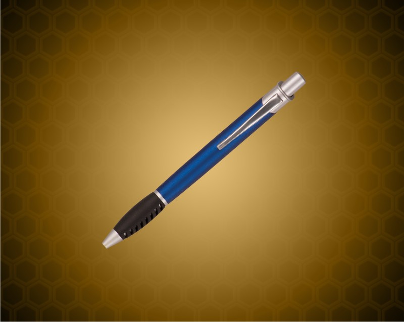 Matte Blue Ballpoint Pen with Gripper