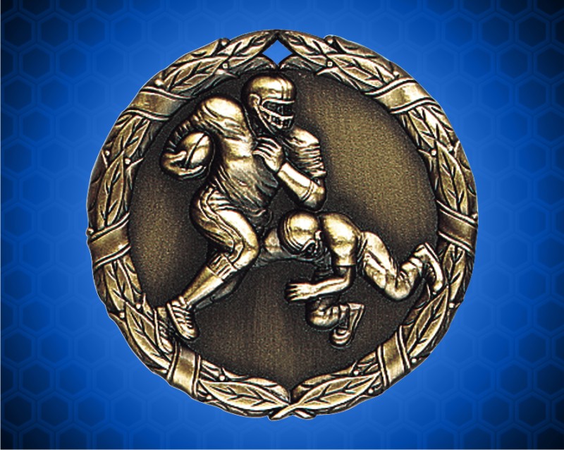 1 1/4 inch Gold Football XR Medal