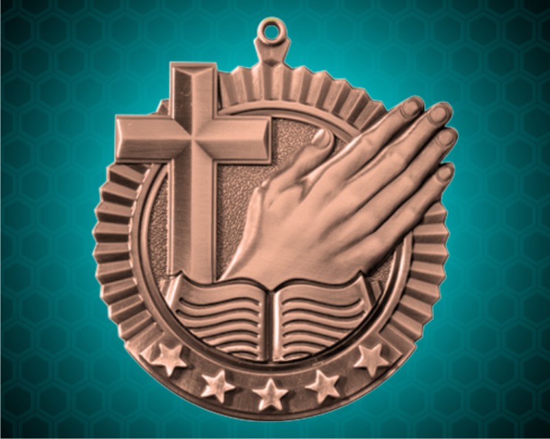 2 3/4 inch Bronze Religion Star Medal