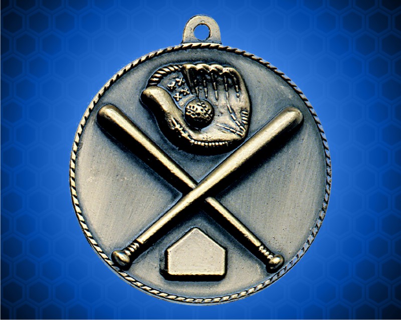 1 1/2 inch Gold Baseball Die Cast Medal