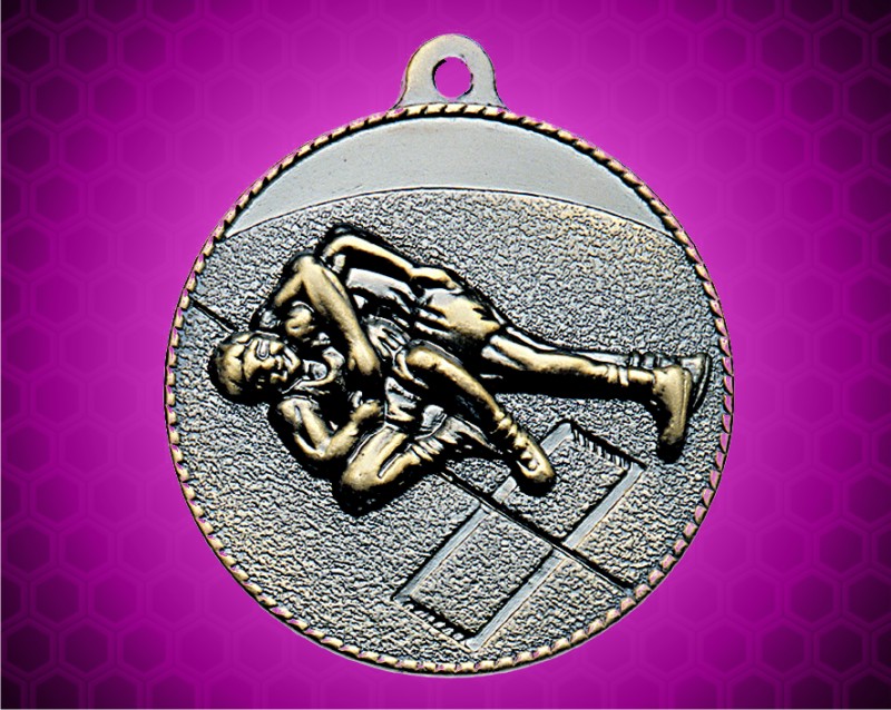 2 inch Gold Wrestling Die Cast Medal