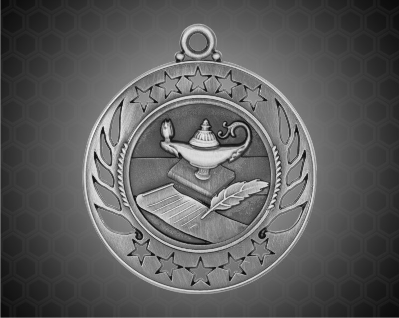 2 1/4 inch Silver Lamp of Knowledge Galaxy Medal