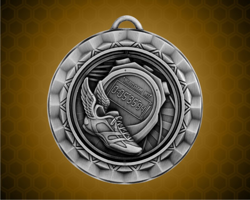 2 5/16 inch Silver Track Spinner Medal