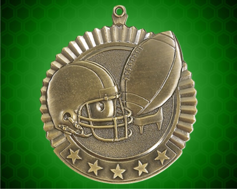 2 3/4 inch Gold Football Star Medal