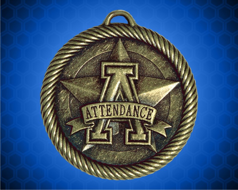 2 inch Gold Attendance Value Medal