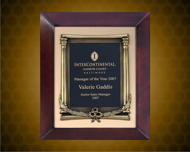 The 12 x 15 inch Cherry Finish Frame with Antique Bronze Metal Frame