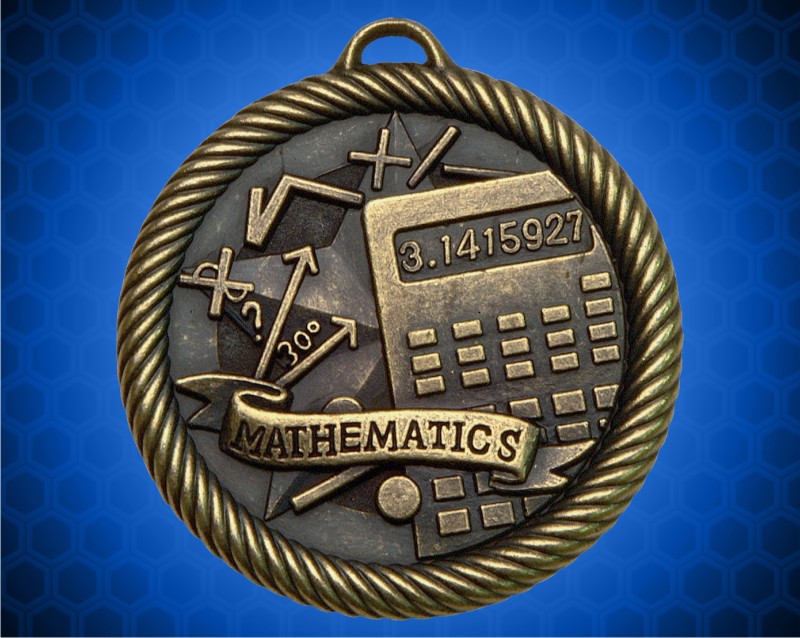 2 inch Gold Mathematics Value Medal