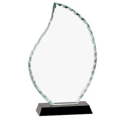 10 1/2" Flame Facet Glass on Black Base - FC13