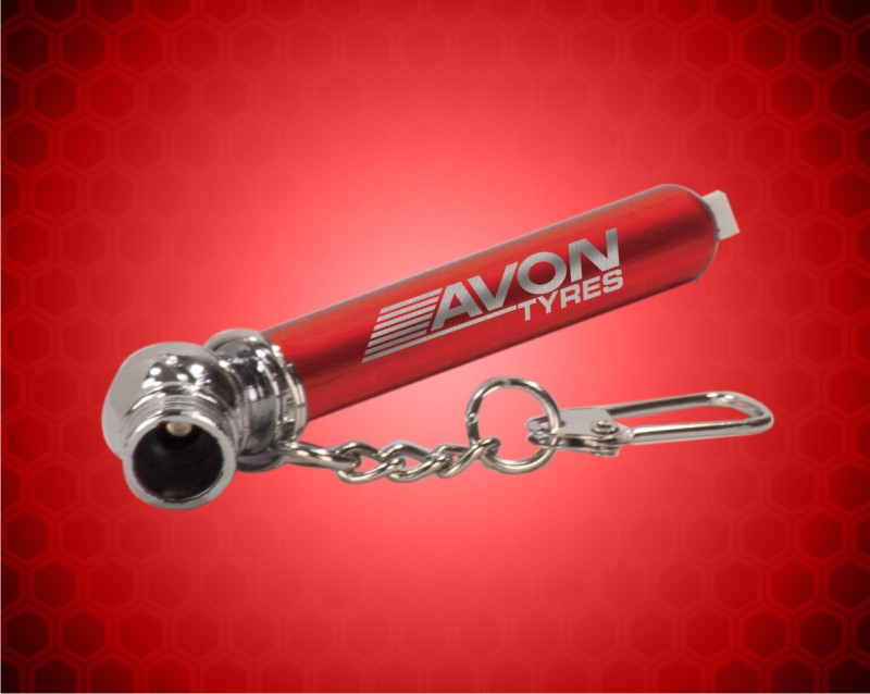 3 1/4 inch Red Tire Pressure Gauge with Keychain