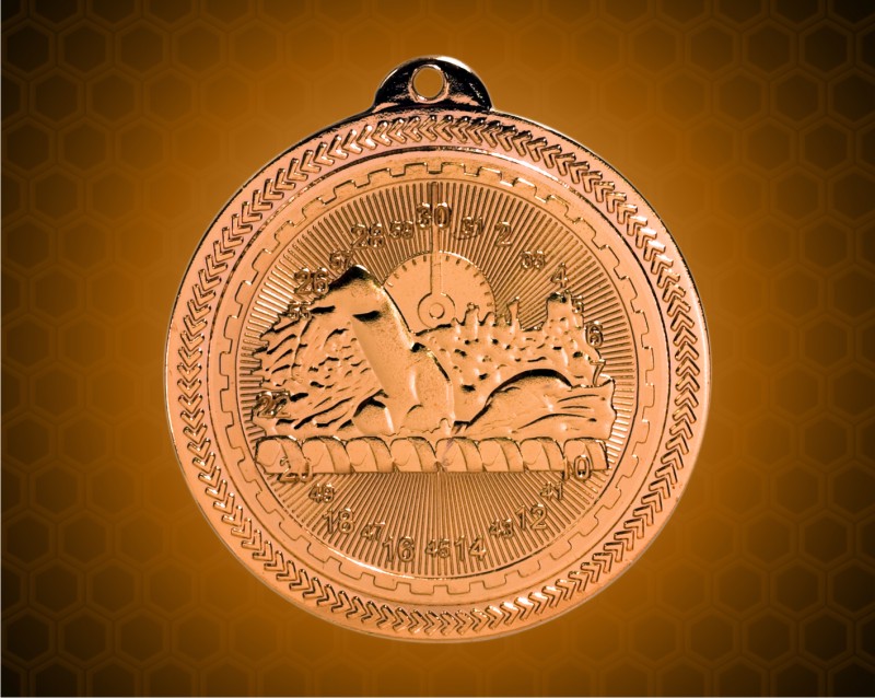 2 inch Bronze Swimming Laserable BriteLazer Medal
