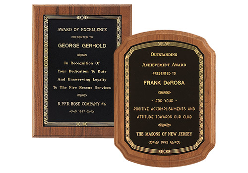 Walnut Finish Plaques