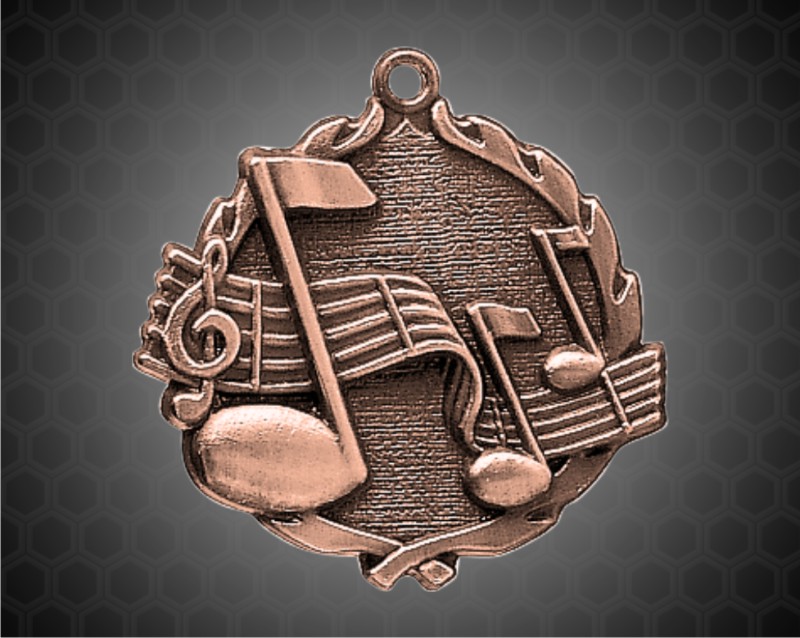 1 3/4 inch Bronze Music Wreath Medal