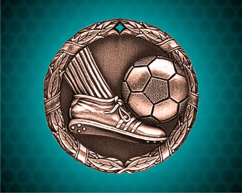 1 1/4 inch Bronze Soccer XR Medal