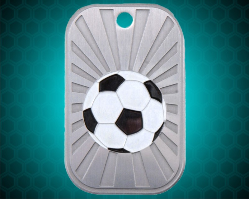 2 Inch Soccer Dog Tag Medal with Chain