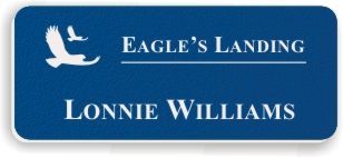 Textured Plastic Nametag: Sapphire with White - 822-503