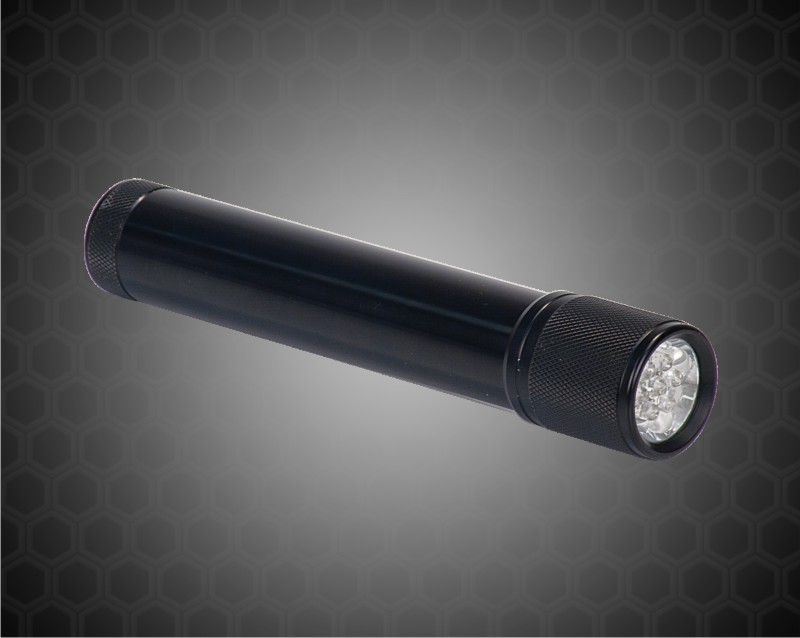 7 3/4 inch Black 7 LED Laserable Flashlight