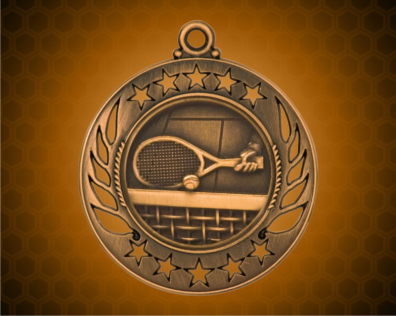 2 1/4 inch Bronze Tennis Galaxy Medal