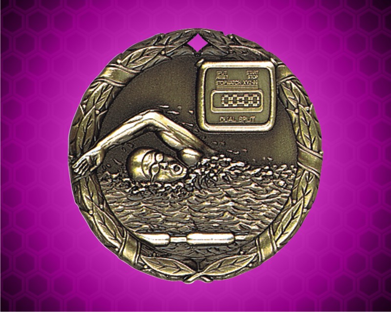 2 inch Gold Swimming XR Medal
