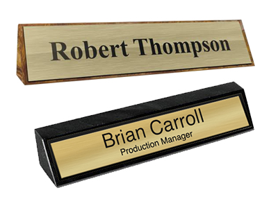 Marble Desk Plates with Metal Name Plates