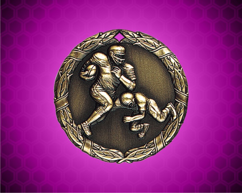 2 inch Gold Football XR Medal
